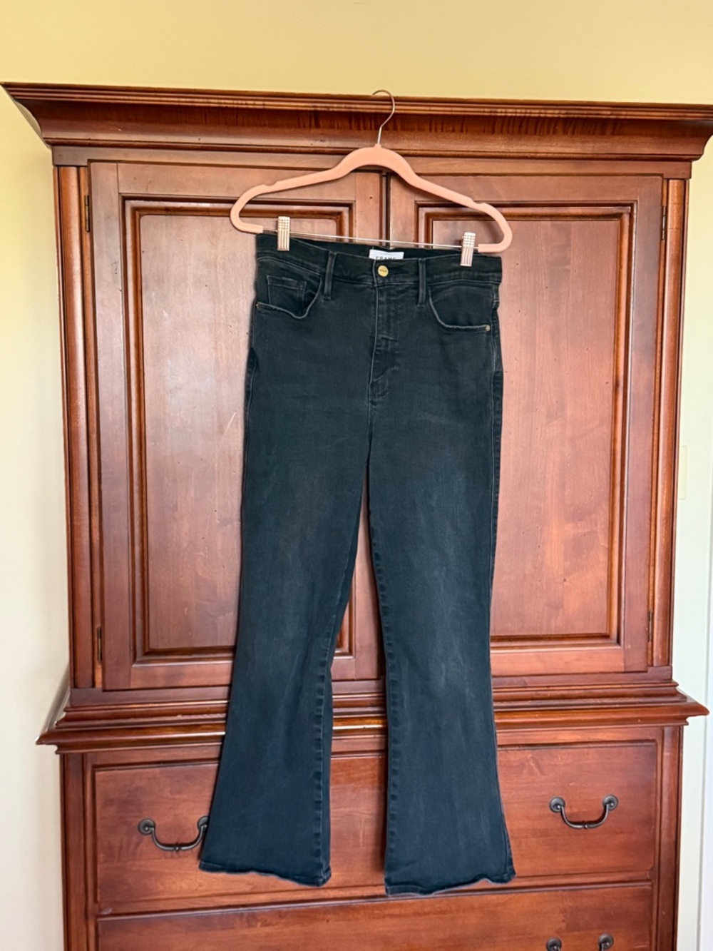 Frame Denim Black Kick Boot Jeans
